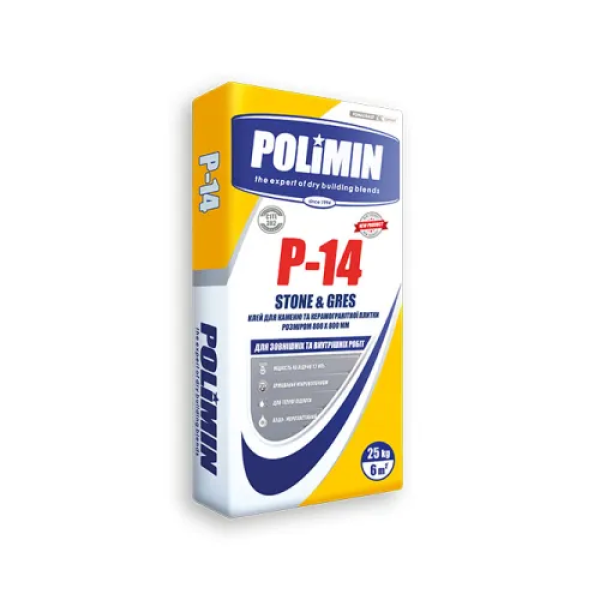 Клей для керамогранита и камня Polimin P-14 С1ТЕ (25 кг) 