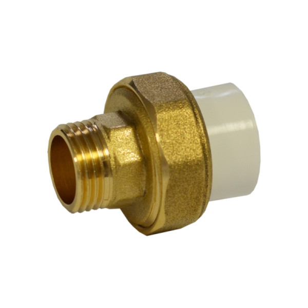Муфта PPR наружная резьба с накидной гайкой D = 20 x 1/2" белая 