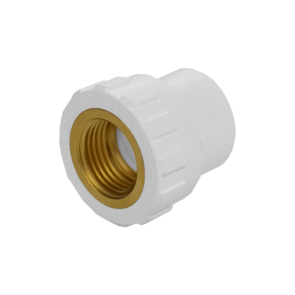 Муфта соединительная PPR внутренняя резьба D = 20 x 1/2" мм белая 