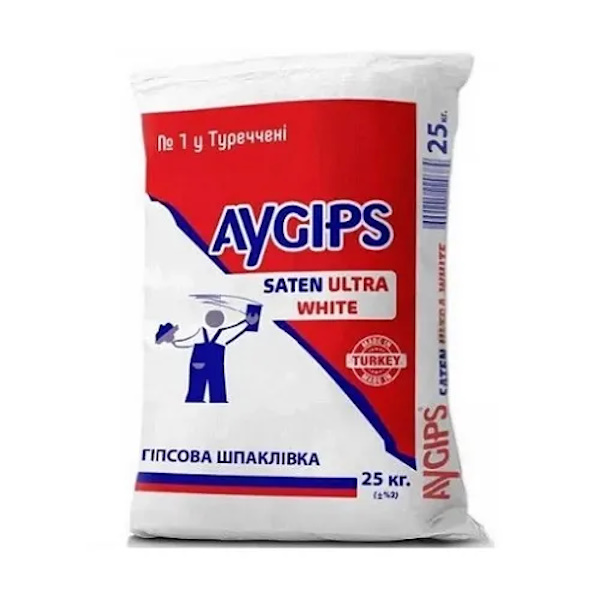 Шпаклевка гипсовая Aygips Saten Ultra White 25кг