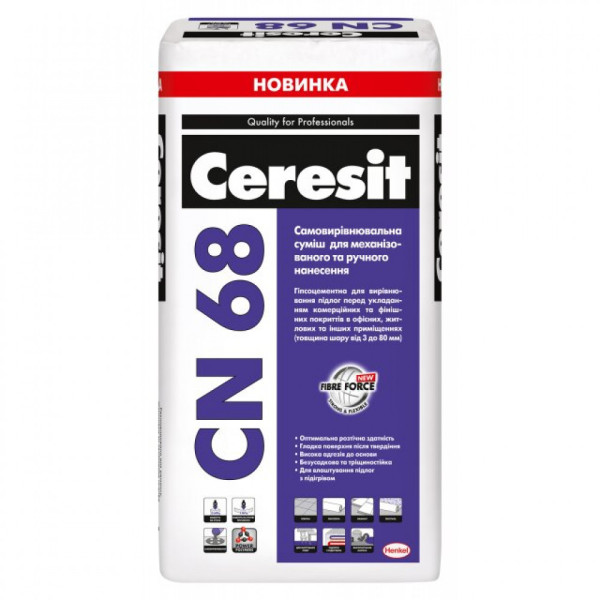Самовыравнивающаяся смесь Ceresit CN 68 25кг