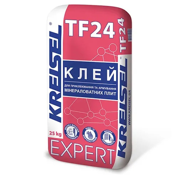 Клей для приклеивания и армирования минераловатных плит 25кг Kreisel EXPERT TF24 