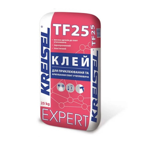 Клей для приклеивания и армирования пенополистирольных плит 25кг Kreisel Kreisel EXPERT TF25 