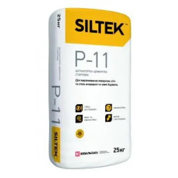 Штукатурка цементная стартовая (25кг) Siltek Р-11