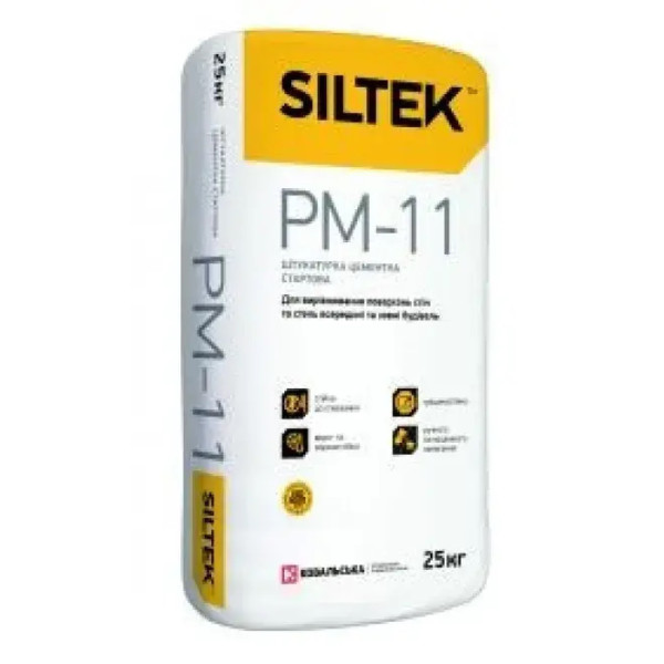 Штукатурка цементная стартовая (25кг) Siltek РM-11 
