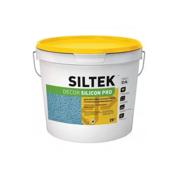 Штукатурка декоративная силиконовая камешковая 1,5мм 25кг SILTEK Dеcor Silicon Pro База DA