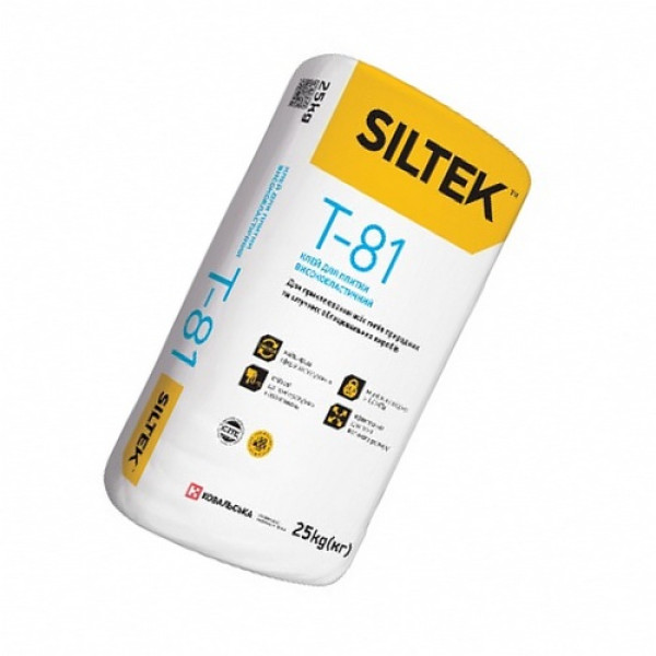 Клей для плитки высокоэластичный SILTEK T-81 (25 кг) 