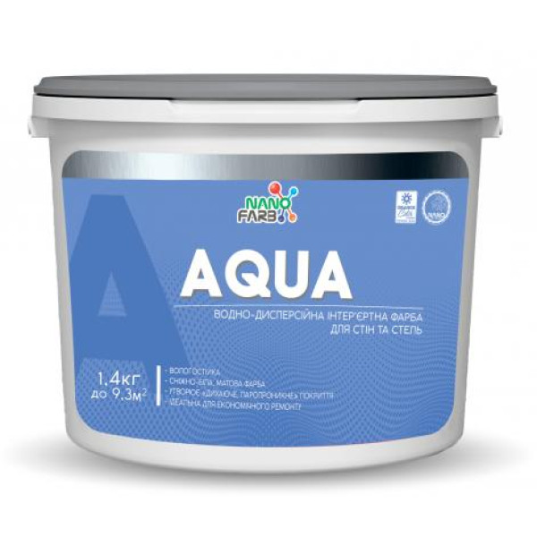 Интерьерная акриловая краска моющая Aqua Nano farb 1.4 кг