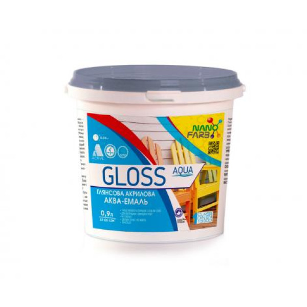 Эмаль универсальная Gloss Aqua Nanofarb 0.9 л
