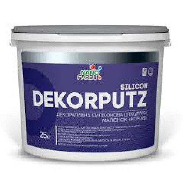 Силіконова декоративная штукатурка Dekorputz "Короед" D 1.5 Nano farb 25 кг 