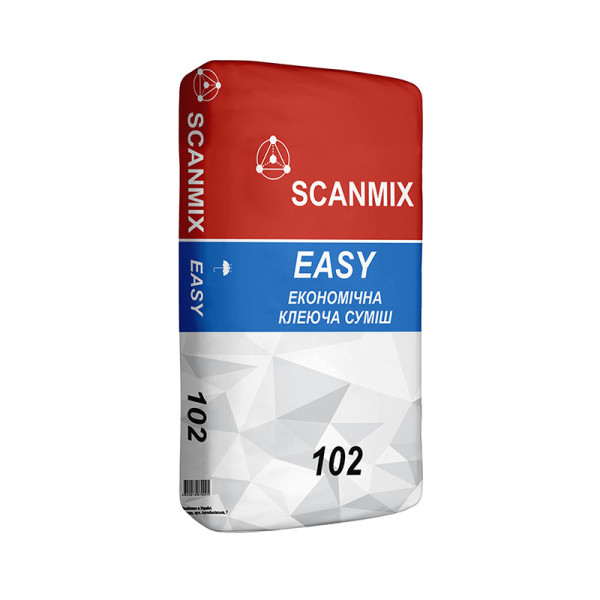 Клей для плитки экономичный 102 SCANMIX EASY (25кг) 