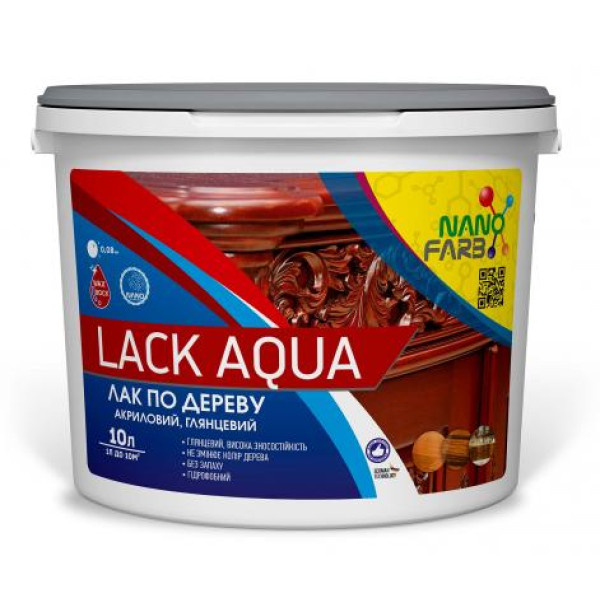 Лак по дереву Lack Aqua Nano farb 10 л