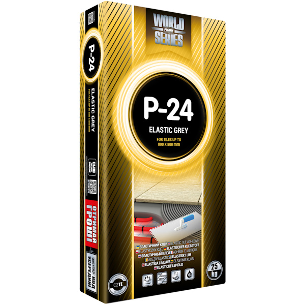Клей для керамогранита «ТЕПЛИЙ ПОЛ» P-24 Еlastic grey POLIMIN (25 кг)
