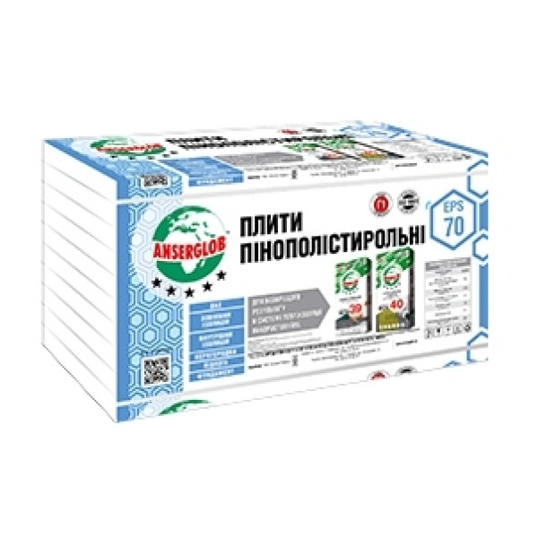 Плита пенополистирольная ANSERGLOB EPS-70 1м x 0,5м (100мм)