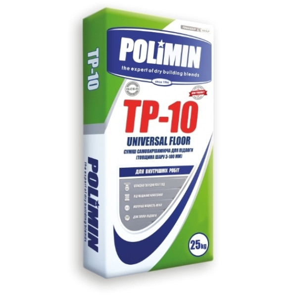 Смесь самовыравнивающаяся для пола Polimin TP-10 UNIVERSAL FLOOR (3-100 мм) 25 кг