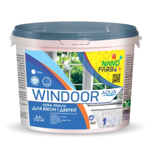 Эмаль для окон и дверей Windoor Aqua Nanofarb 0.9 л