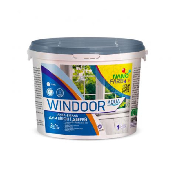Эмаль для окон и дверей Windoor Aqua Nanofarb 2.7 л